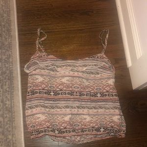 size: medium tribal print tank with open back